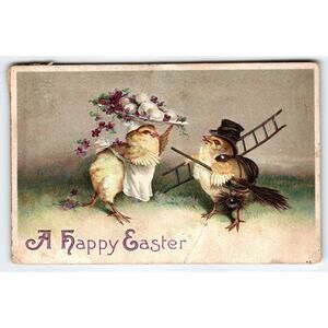 Easter Postcard Ellen Clapsaddle Dressed Chef Chimney Sweep Chicks Fantasy 2011